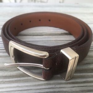 Johnston & Murphy Brown Aniline Kipskin Shoulders Belt 4397 Men’s Size 42